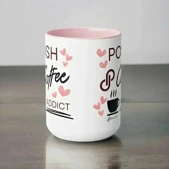 🆕️Posh Coffee Addict 15oz Ceramic Mug | Pink Handle | Cute Poshmark Lover Gift - Picture 5 of 9